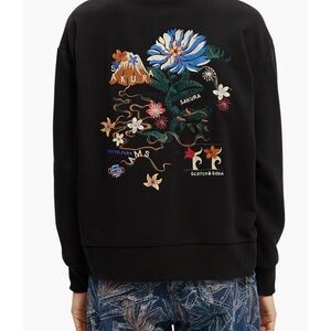 Scotch & Soda Black Floral Embroidered Sweater